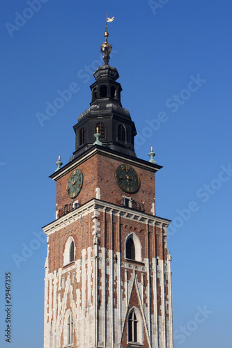 Town hall with clock Krakow, Poland
