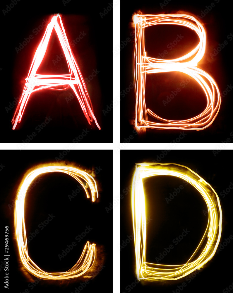 letters painted with light