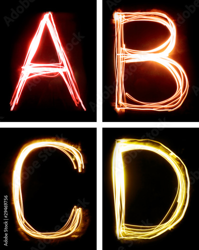 Obraz na płótnie letters painted with light w salonie