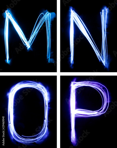 Obraz na płótnie letters painted with light w salonie