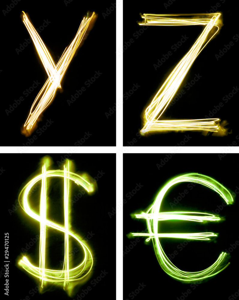letters painted with light