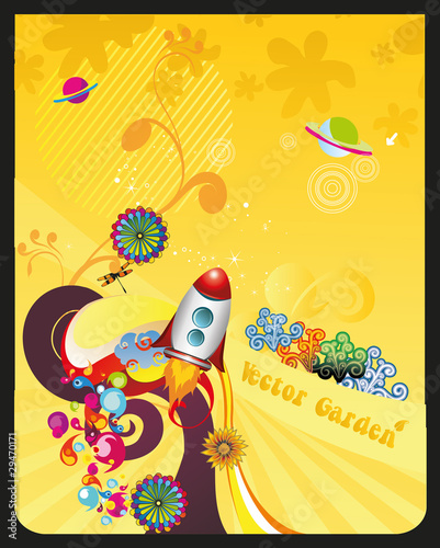 nave espacial en vector