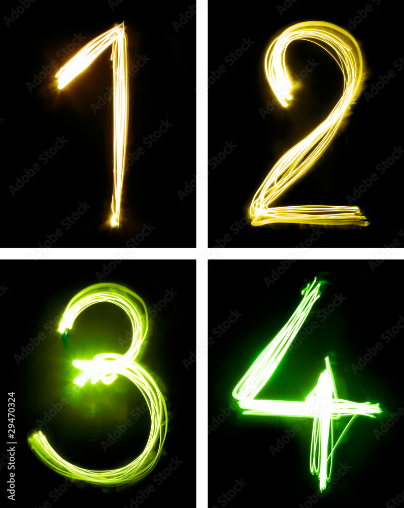 letters painted with light