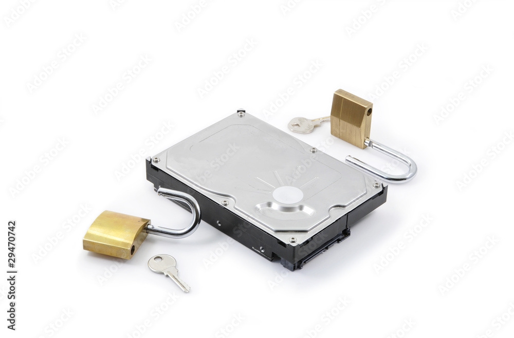 Hard disk protection broken with two padlocks opened Hard disk protection broken with two padlocks opened