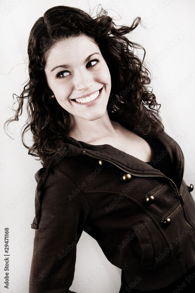 Fototapeta premium happy devious thinking young girl