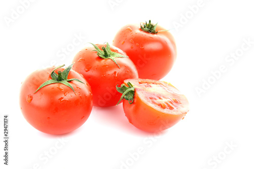red tomato  vegetables   isolated on white background