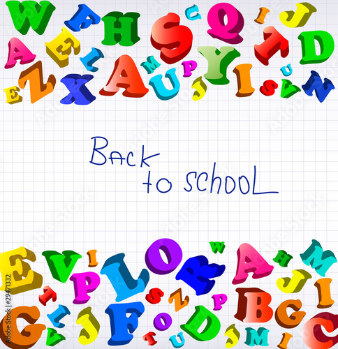 Background with color alphabet. Vector