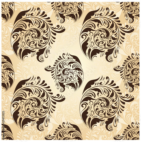 vector seamless vintage  floral background