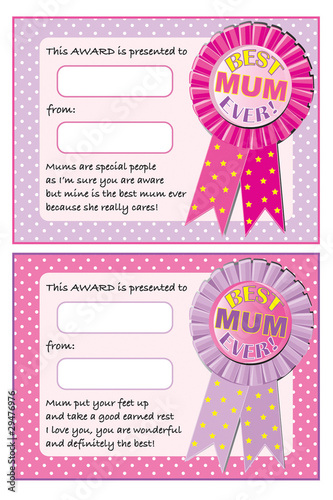 Best Mum Award Vector