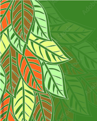 background with multicolor leafs