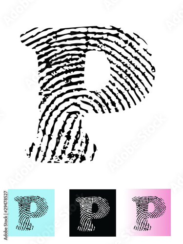 Fingerprint Alphabet Letter P