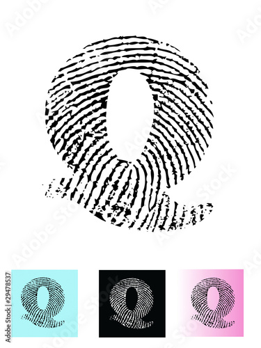 Fingerprint Alphabet Letter Q