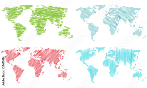 Stylized map of the world