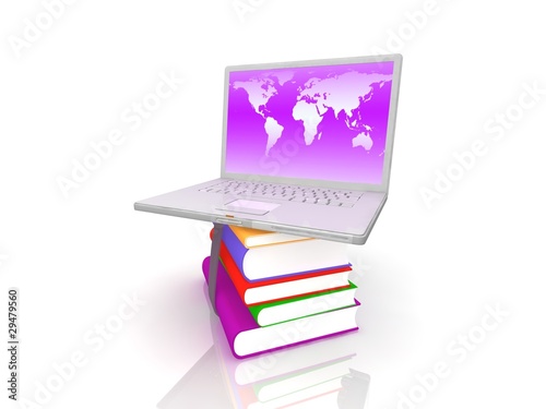 Professional Laptop with books © PhotoStocker