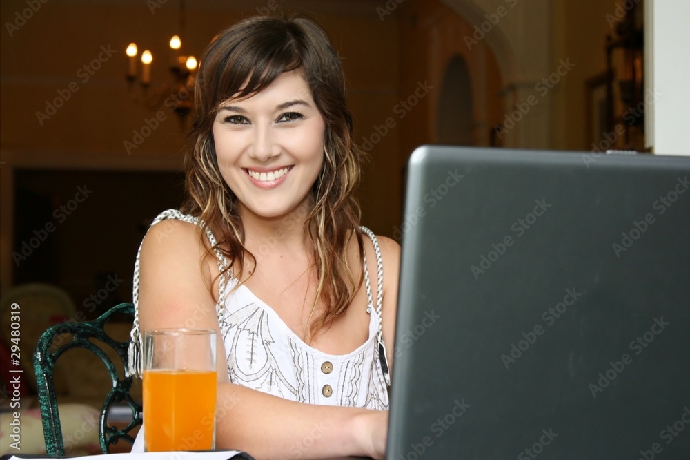 Pretty Woman at Computer Pretty Woman at Computer
