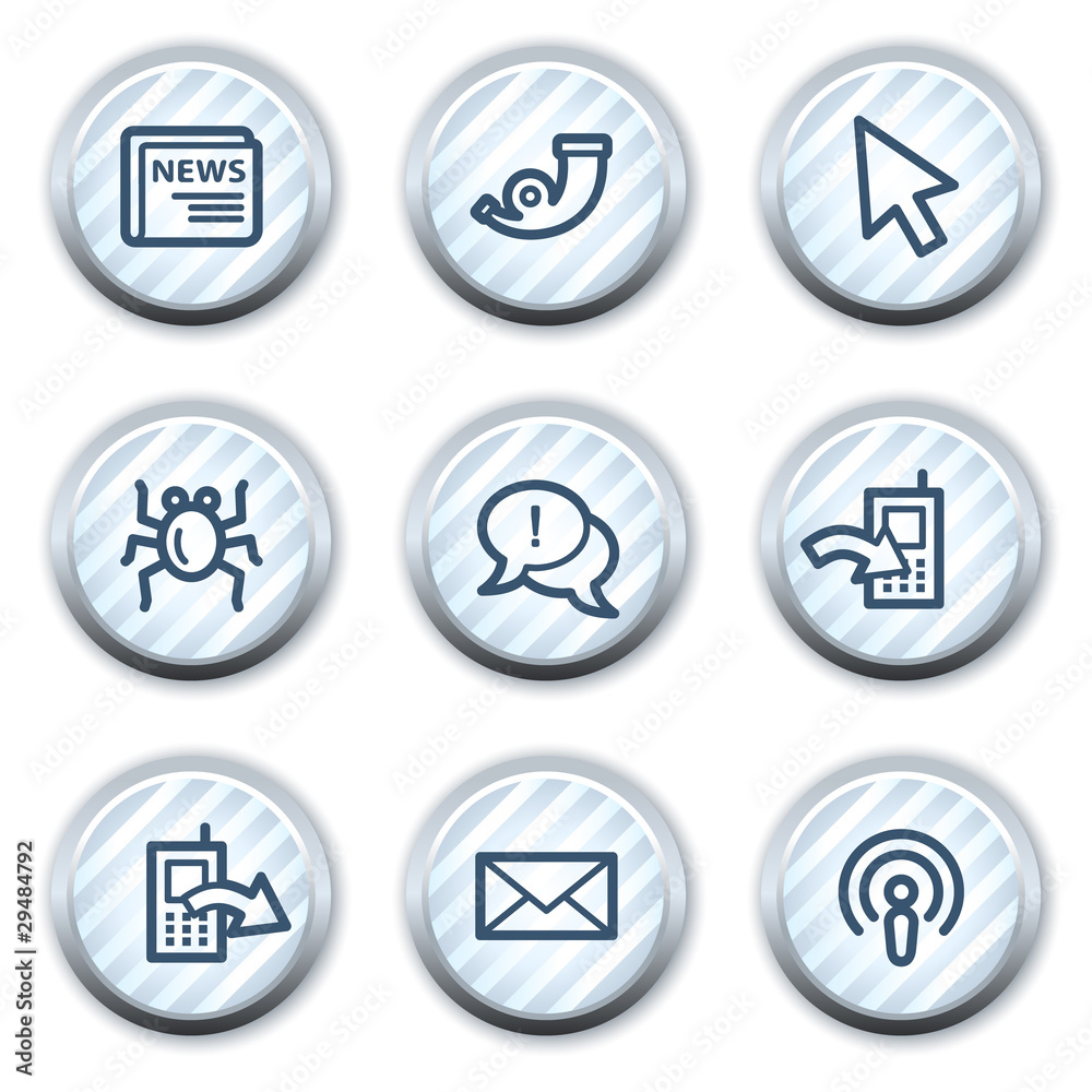 Internet web icons set 2, stripped light blue circle buttons Internet web icons set 2, stripped light blue circle buttons