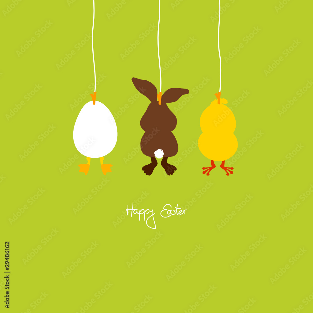 Hanging Easter Egg, Bunny & Chick Hanging Easter Egg, Bunny & Chick