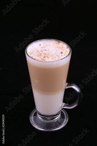 coffee latte macchiato with cinnamon