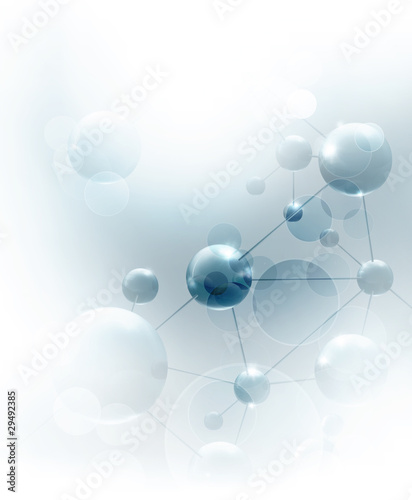 Futuristic background with molecules blue