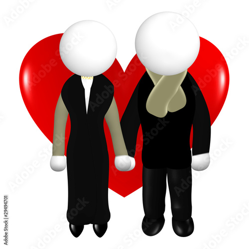 couple with big red heart