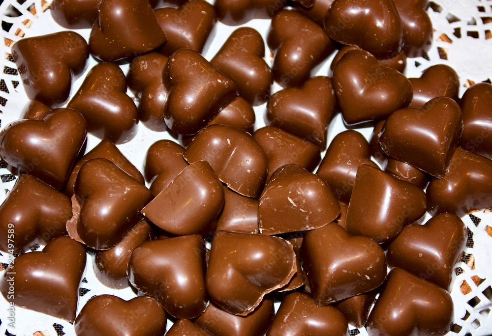 Fototapeta premium Heart shaped chocolates.