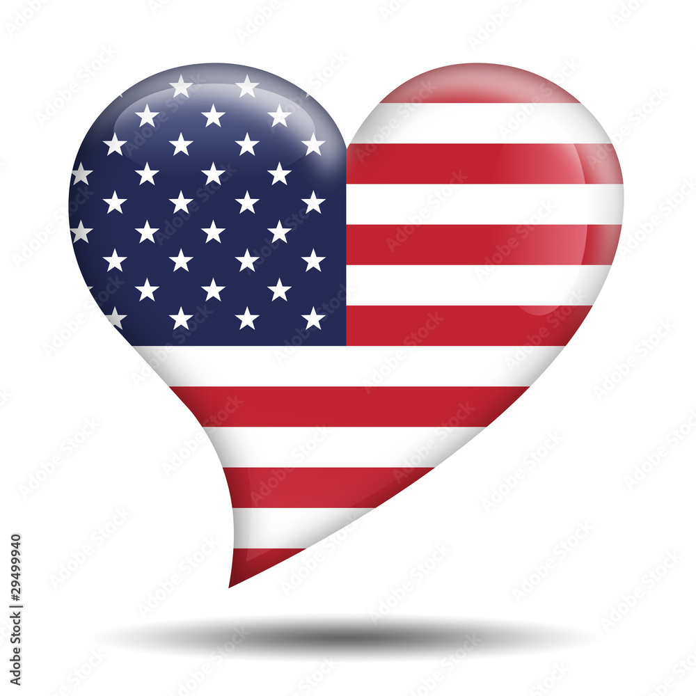 Corazon brillante bandera Estados Unidos Corazon brillante bandera Estados Unidos