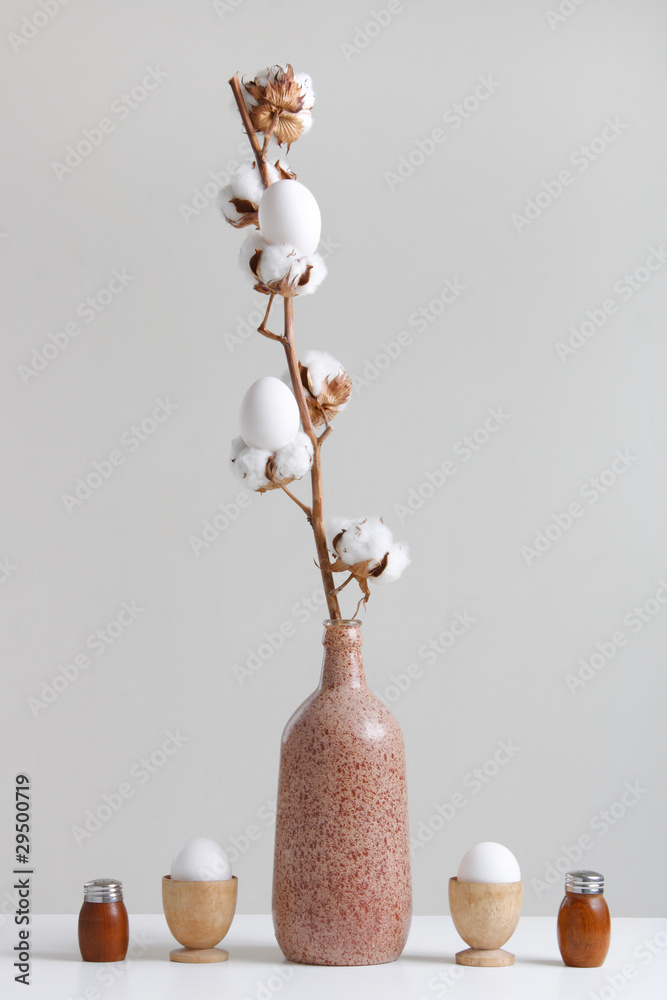 eggs and cotton still life