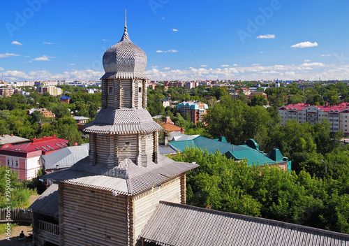 Tomsk wooden kremlin and view on Tomsk, Russia