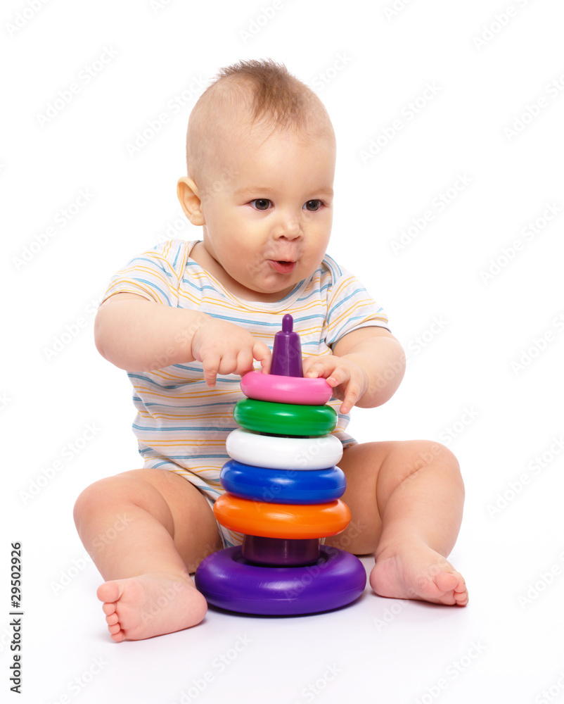 Little boy play with toys