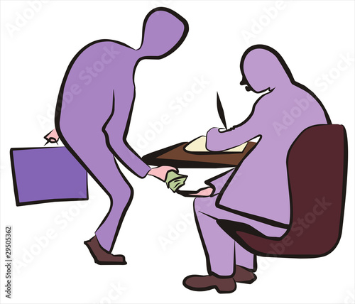 corruption concept primitive cartoon vector illustration