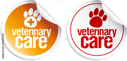 Veterinary care stickers set.