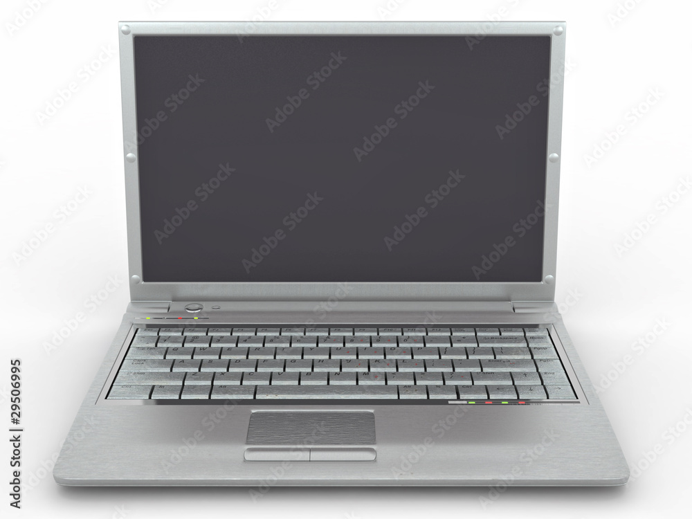 Opened laptop on white isolated background Opened laptop on white isolated background