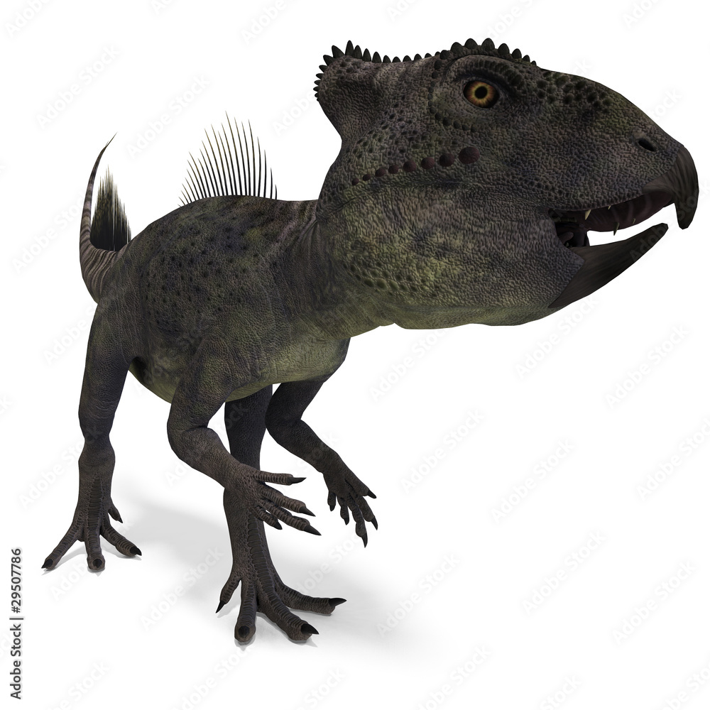Dinosaur Archaeoceratops. 3D rendering with clipping path and Dinosaur Archaeoceratops. 3D rendering with clipping path and