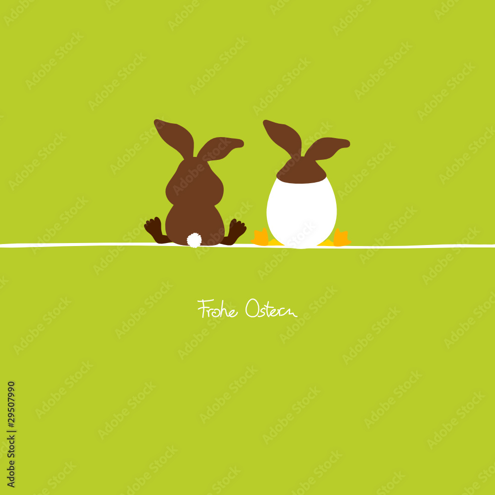 Obraz premium Osterhase & Osterei mit Hasenohren