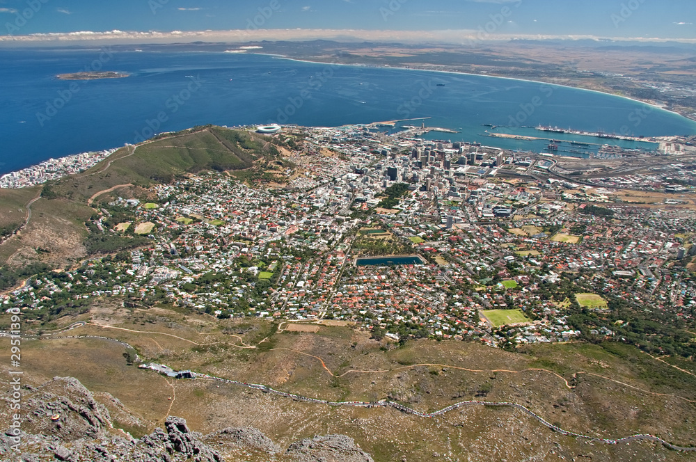 aerial view cape town city