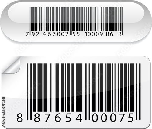 Glossy barcode buttons.