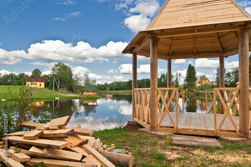 Canvas Print wooden gazebo