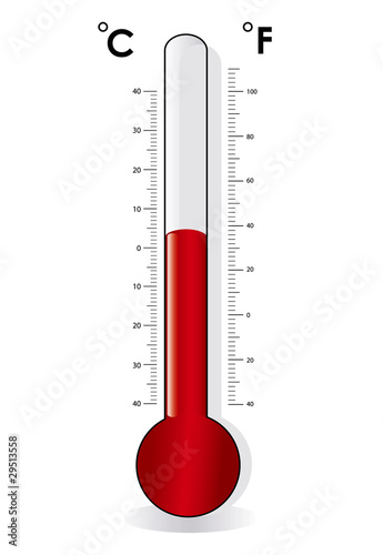 Thermometer vector, celsius, fahrenheit