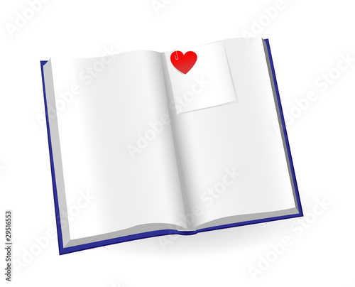 notepad with sticker and heart