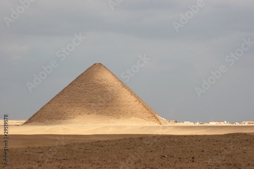 Red Pyramid under piercing sunshine in Dashur  Egypt