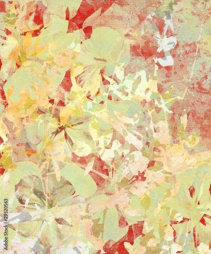 Grunge Impressionist Flower Abstract on Paper