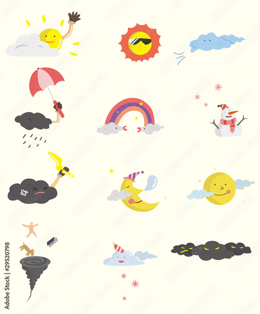 cartoon weather icon cartoon weather icon
