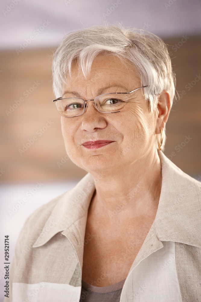 Portrait of elderly woman with glasses Portrait of elderly woman with glasses