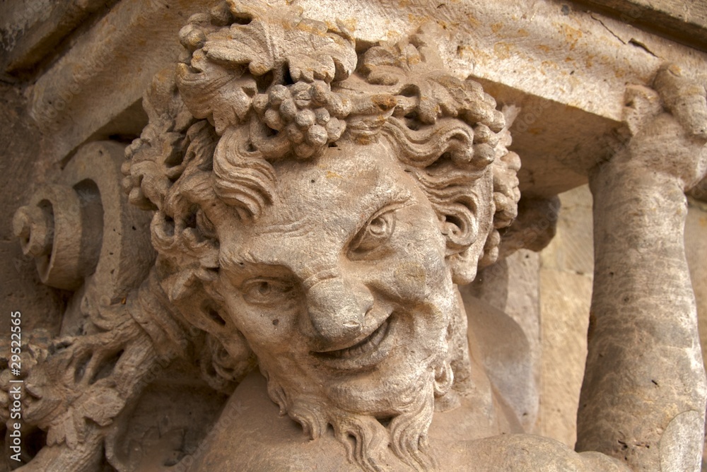 Satyr with grapes on Wallpavillion of Zwinger Palace, Dresden