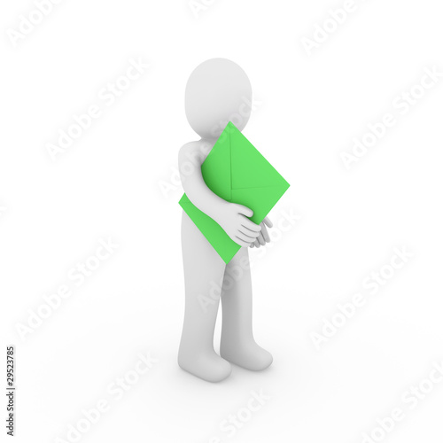 3d human letter green