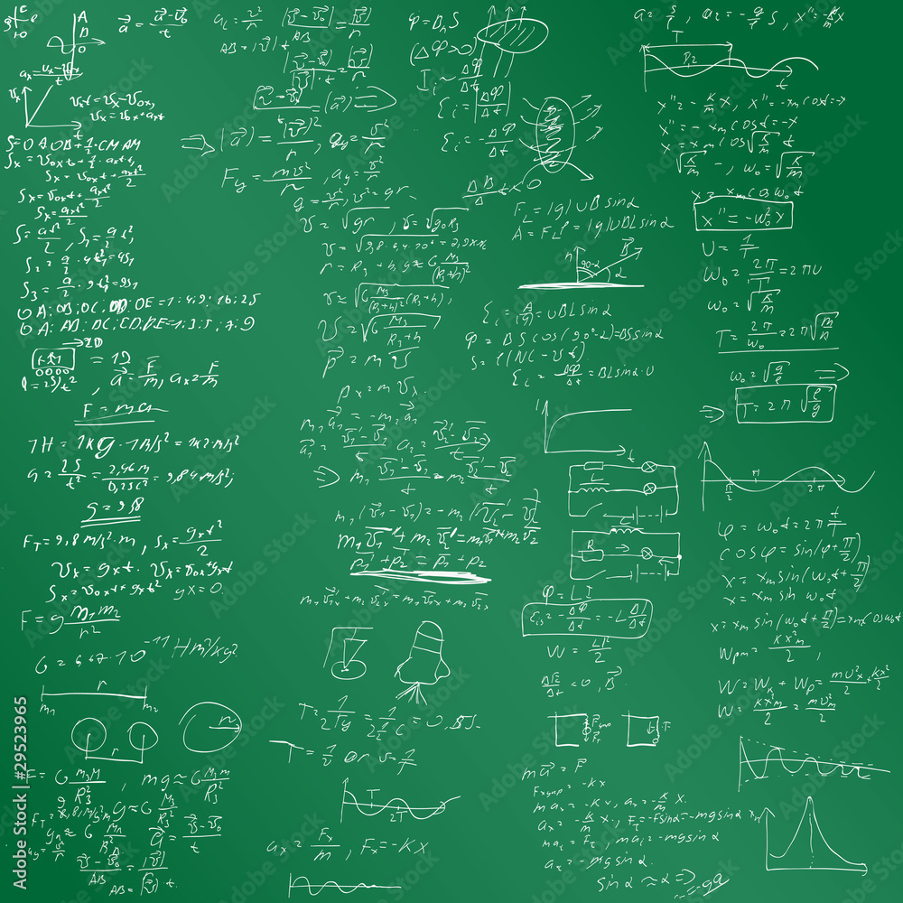 The vector background with physical formulas