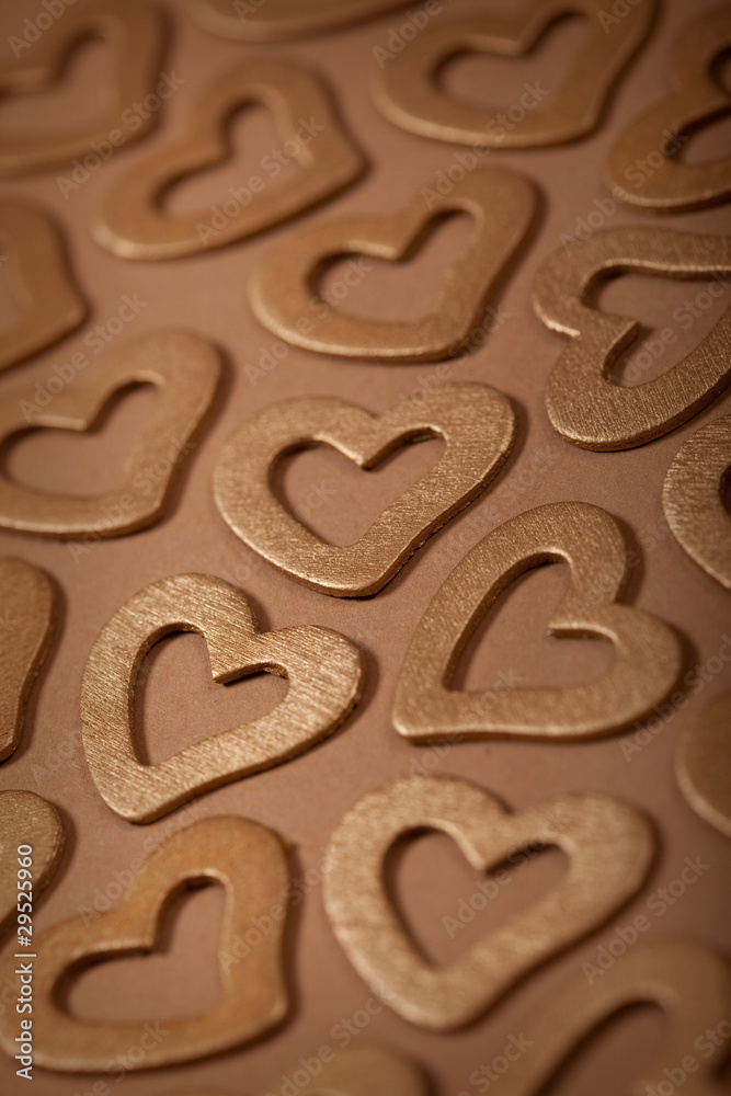 Fototapeta premium Golden Hearts - Valentine background