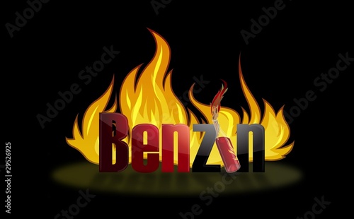 Benzin on fire