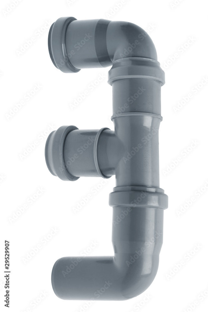 Three plastic sewer pipes composition