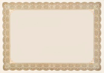 Old Vintage Stock Certificate Empty Border